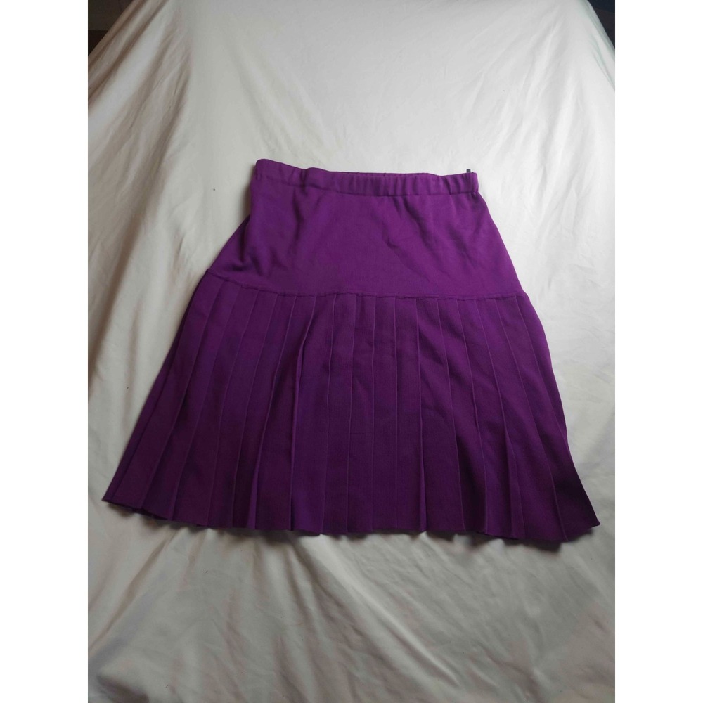 GISPA Pleated A-Line Skirt Womens Medium‎ Purple Knit Drop Waist Casual Vintage